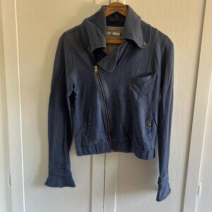Vintage 2000s Mike & Chris Lightweight Blue Cotton Moto Jacket (Sz XS)